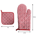 thumbnail image 5 of 6 Pack Oven Mitts and Pot Holders Set, Heat Resistant Fabric Bake Pot Holders Gloves with Kitchen Towels, Red Plaid, 5 of 8