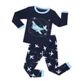 thumbnail image 1 of Conjuntos de pijamas para niños y niñas, ropa de dormir de Navidad para niños, Pijama para niños, motocicleta, avión, cohete, dinosaurio, búho, ropa de dormir estampada, 1 of 4