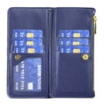thumbnail image 6 of Wallet with [RFID Blocking] [9 Card Slots ] Zipper Pocket iPhone XS Max Premium Soft PU Leather Magnetic Flip Folio with Wrist Strap Kickstand Protective Cover for iPhone XS Max, (Blue), 6 of 10