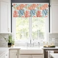 thumbnail image 2 of Turquoise Beige Stripe Valances for Windows Farmhouse Kitchen Curtains Valances Rod Pocket Valance Curtains for Kitchen Windows Modern Art Horizontal Striped Window Valances for Bathroom 42"x18", 2 of 6