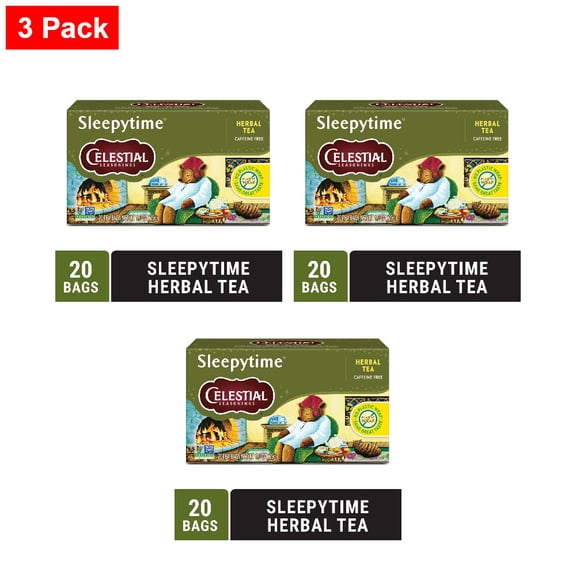Celestial Seasonings Caffeine Free Sleepytime Herbal Tea 20 ct - 3 Pack