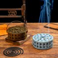 thumbnail image 3 of Pebbuoy Iron Mosquito Coil Holder with Lid Round Fireproof Incense Holder Cat Claw Hollow Design Metal Insect Repellent Box for Home Office Camping, 3 of 7