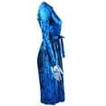 thumbnail image 3 of Robe en Velours à Manches Longues pour Femmes Mode Velours Couleur Unie Robe Longue Longueur Genou, 3 of 5