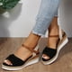 thumbnail image 5 of Bmisegm Ladies Shoes Fashion Wedge Sandals Comfortable Retro Roman Fish Toe Wedge Beach Sandals Womens Sandals Summer Black 9.5, 5 of 5