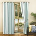 thumbnail image 4 of Sun Zero Valencia Cabana Stripe Indoor/Outdoor Uv Protectant Room Darkening Grommet Curtain Panel, 54"X108", Soft Teal, 54"X108", Soft Teal, 4 of 7