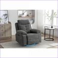 thumbnail image 5 of Recliners Power Glider Chair with Bluetooth Speaker, 270° Swivel, LED Lights, USB/Type-C | Dark Grey Linen, 5 of 26