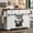 White, variant on DRNANLIT 53.7" Farmhouse Kitchen Island with Power Outlet, Sliding Barn Doors, Drop Leaf, Rolling Cart, Black