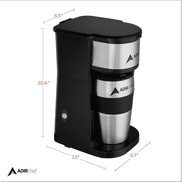 adorf  AdirChef Single Serve Coffee Maker, 15 oz. Capacity, Grab & Go, W