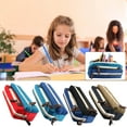thumbnail image 1 of Fiudx Estuche Extensible de Gran Capacidad con Diseño de Tres Capas, Elegante Estampado de Camuflaje, Cierre de Piel Suave, Tela de Sarga Resistente, Organizador Multifunción para Papelería, Uso Esco, 1 of 2