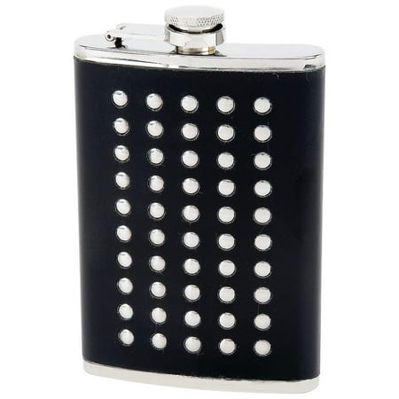 Maxam; 8oz Stainless Steel Flask With Black Wrap - KTFLSTD8