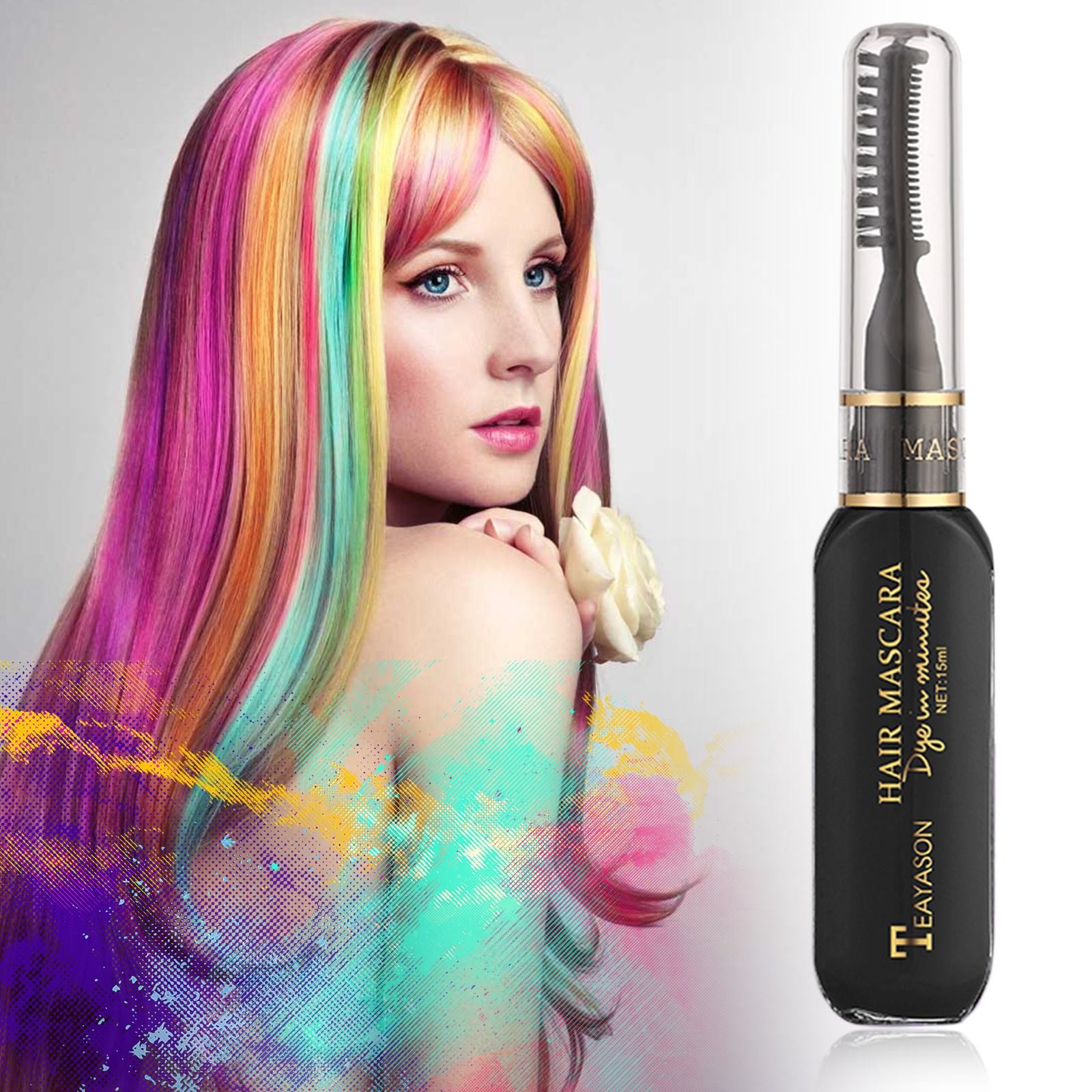 HSMQHJWE 4c Hair Care Kit Disposable Hair Color Temporary Hair Color Chalk Comb Set Women Instant Hair Color Highlight Stripe Color Mascara Hair Chalk For Birthday Party 3ml And Travel Kit - image 4 of 5