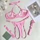 thumbnail image 3 of Gibobby Conjuntos de bragas de encaje Conjunto de Lencería de Malla, Elegante Conjunto de Lencería con Bordado de Bloques de Color Ajustable para Mujer para Luna(Rosa, G), 3 of 5