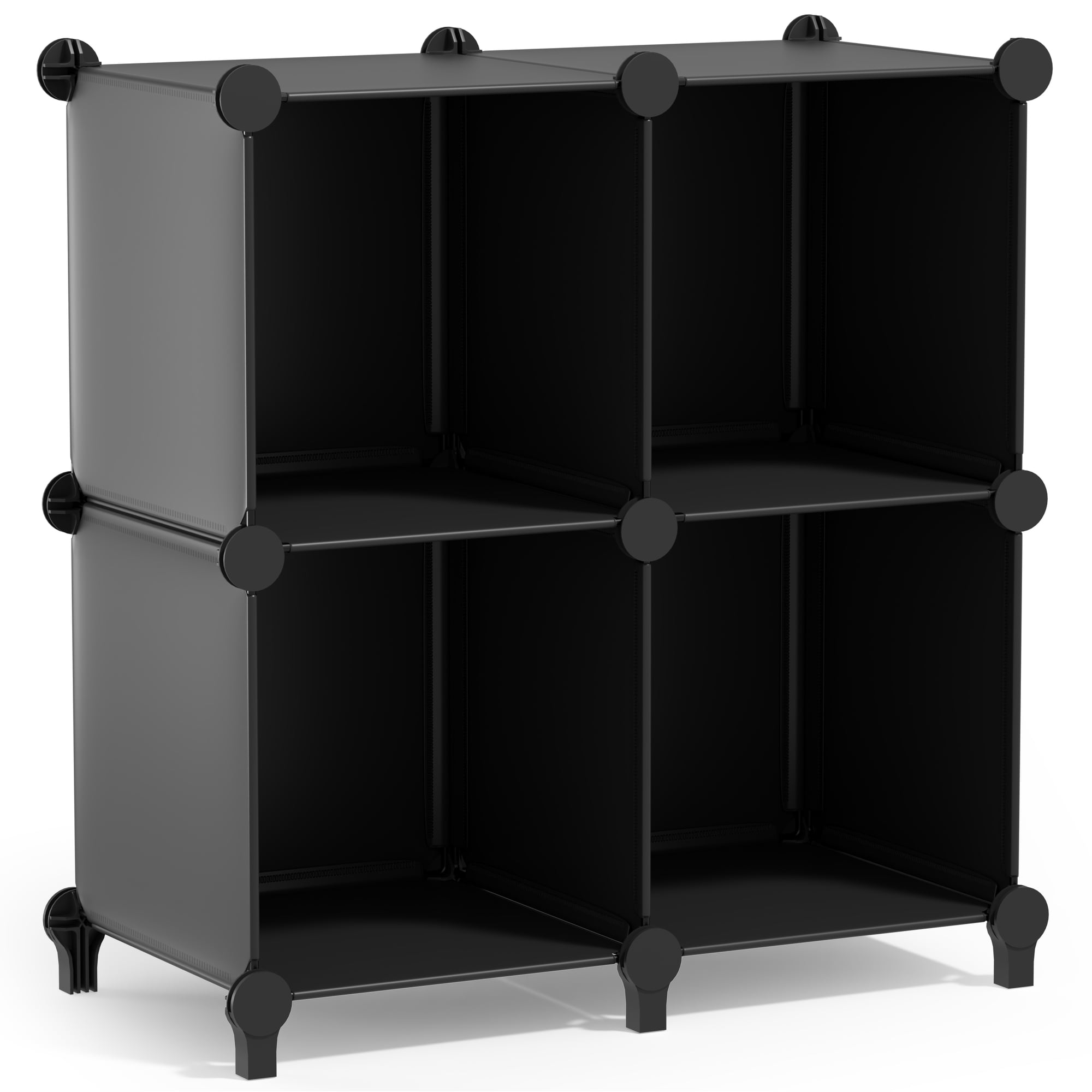 Sorbus 4-Cube Storage Organizer for Closet & Bedroom, Waterproof Cubby Shelf, Modern Design, Black