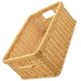 thumbnail image 3 of Raindrops Imitation Rattan Hand Woven Basket Desktop Finishing Basket Hollow Handle Basket, 3 of 8