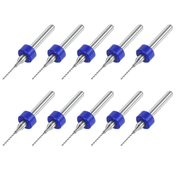 10Pcs Milling 0.7mm Dia Tip 10mm Long Flute PCB Print Circuit Board Drill Bits
