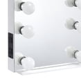 thumbnail image 4 of Benjara 24 Inch Modern Lighted Mirror, 2 Power Outlets, 12 Bulb Sockets, White, 4 of 6