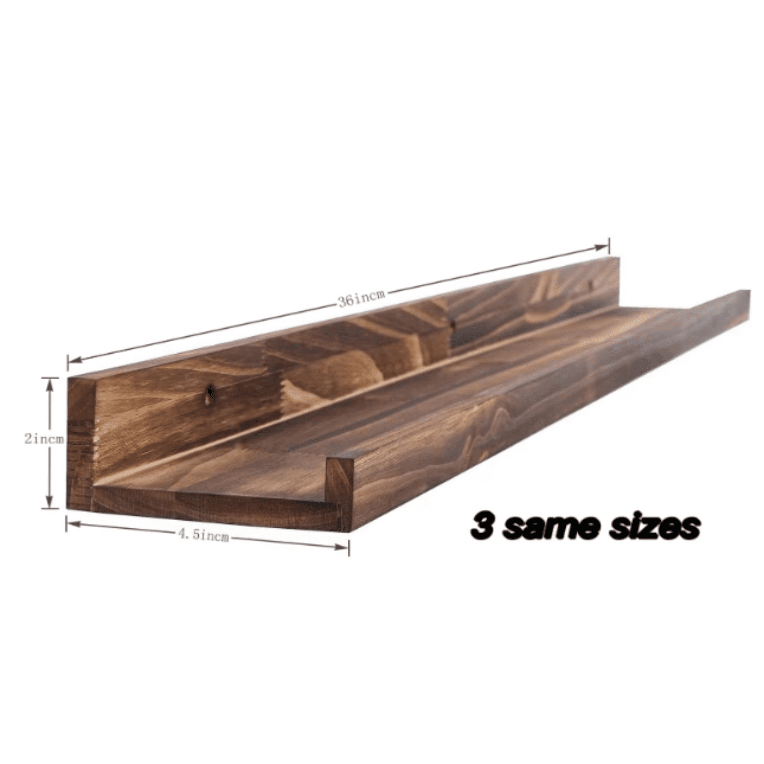 Large Floating Shelves 36 Inch Wood Wall Mounted Set of 3 Floating Bookshelf Long Wooden Picture Ledge Shelf for Home Decoration