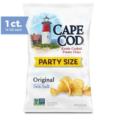 Cape Cod Potato Chips, Less Fat Original Kettle Cooked Chips, 24 oz