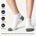 thumbnail image 2 of 5 Pairs Ankle Compression Socks for Women & Men, Low Cut Sport Socks for Running, Athletic, Cycling, White, 2 of 6