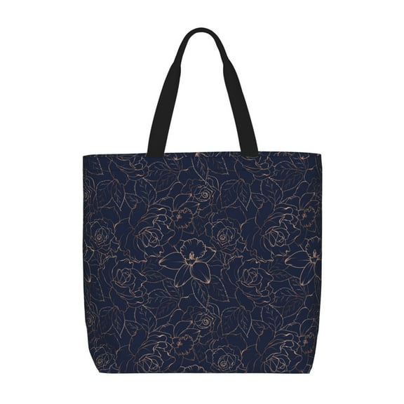 Hirioo Navy Dark Blue for Tote Bag for Women, Quilted Shoulder Bag with Zipper, Large Capacity Handbags for Casual, Travel, Work