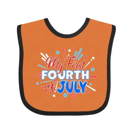 

Inktastic My First Fourth of July- Red White and Blue Fireworks Gift Baby Boy or Baby Girl Bib