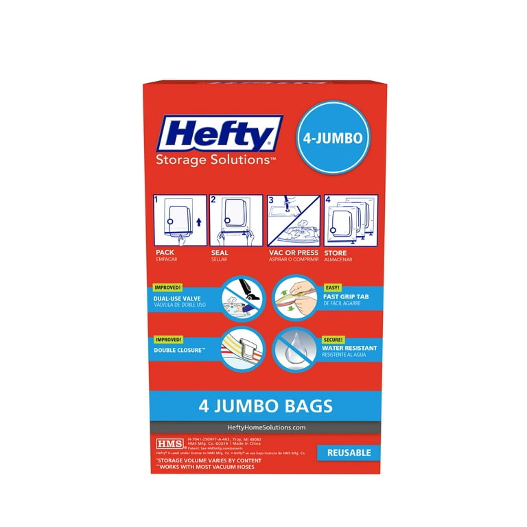  Hefty Shrink-Pak - 3 Jumbo Vacuum Storage Bags for