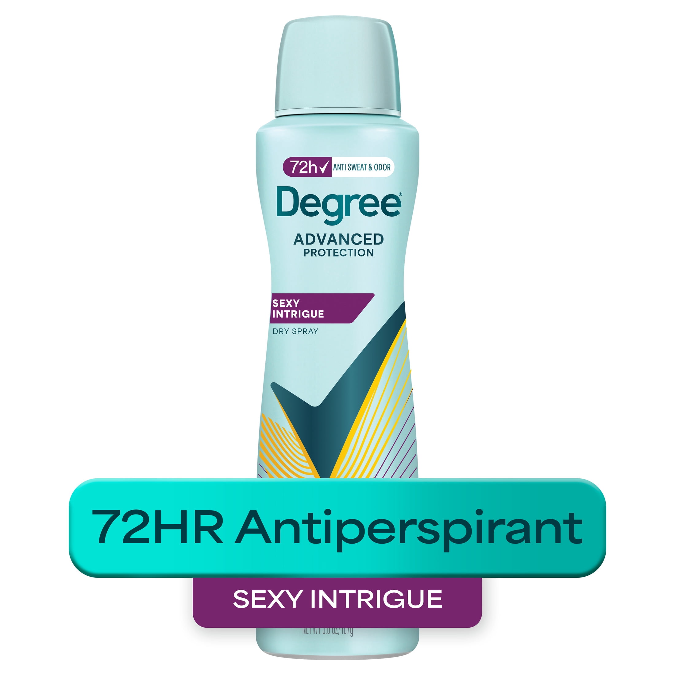 Degree Antiperspirant Deodorant Dry Spray 72-Hour Sweat and Odor Protection Sexy Intrigue Deodorant Spray For Women With Body Heat Activated Technology , 3.8 oz