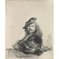 thumbnail image 3 of Rembrandt van Rijn 20x24 Black Modern Framed Museum Art Print Titled - Self-Portrait Leaning on a Stone Sill (1639), 3 of 5