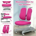 thumbnail image 5 of Yardi Yard Adjustable Height Student Chair with Sit-Brake Casters and Lumbar Support for Home and School-Pink, Toddler Chair for Kids, 5 of 8