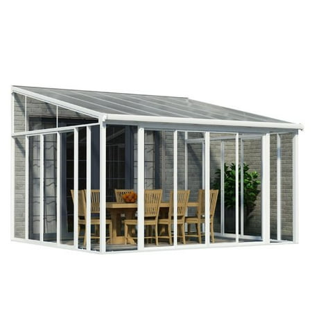 Patio Enclosures - Palram Sanremo Enclosure 13 Ft. W x 14 Ft. D Aluminum Wall Mounted Patio Gazebo