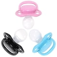 thumbnail image 6 of CutiePlusU Adult Sized Pacifier Dummy for Adult Babies-Butterfly Shape Big Shield 3 Pack-Pink, Blue, Black, 6 of 6