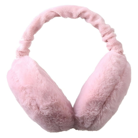 TELOLY Ear Warmer Winter Plush Ear Covers Headwear Outdoor Earmuffs Accessory for Women Girls Winter (Pink)