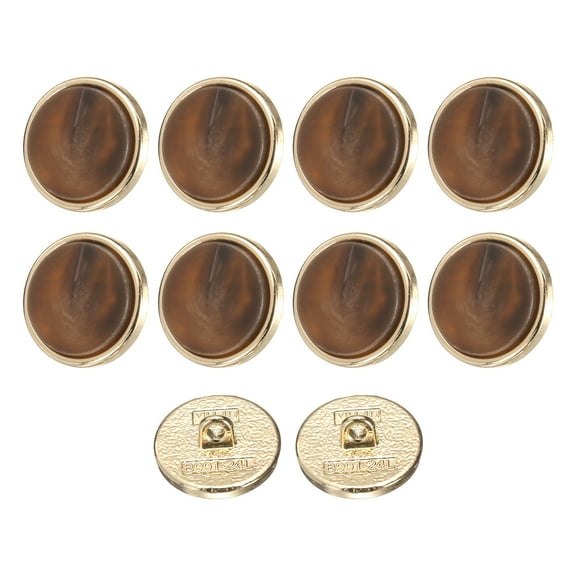 Uxcell 10pcs 24L Metal Pattern Round Sewing Buttons 15mm 5/8" Arrow Pattern Resin Craft Replacement Button for Sewing Clothing and DIY, Dark Brown
