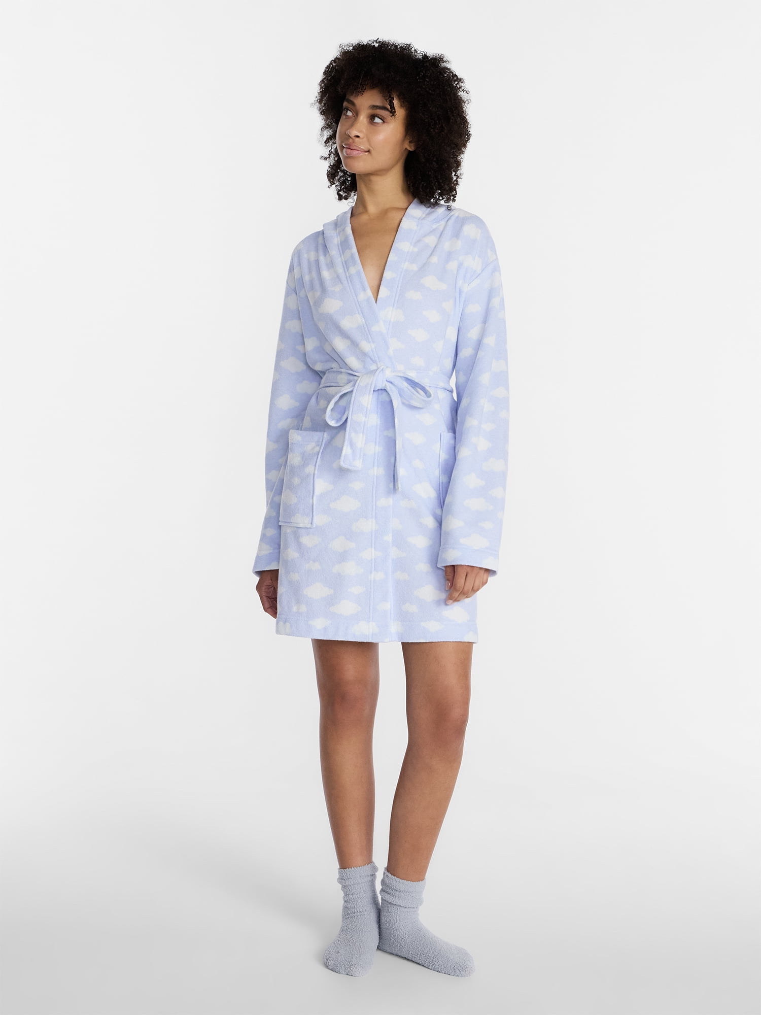 No Boundaries Terry Hooded Robe, Women’s and Women’s Plus S-3X