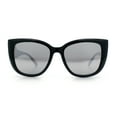 thumbnail image 3 of Womens Oversize Diva Luxury Fashion Cat Eye Designer Style Sunglasses [Black - Silver Mirror], 3 of 8