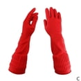 thumbnail image 2 of Red Rubber Cleaning Gloves for Household,Reuseable Dishwashing Gloves for Kitchen A7W6, 2 of 8