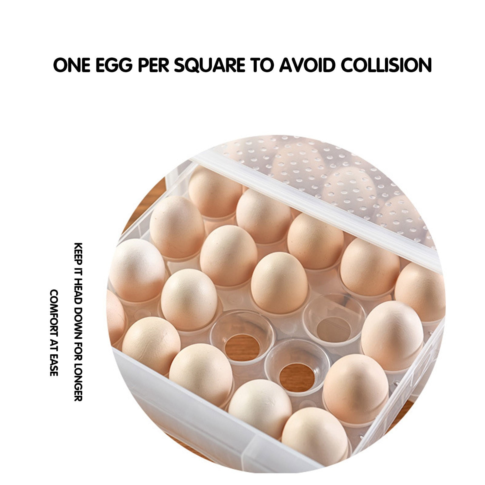 Clearance 30 Count Plastic Egg Cartons - Bulk Cheap Clear Reusable Egg Containers for Chicken Eggs,Eggs Storage Box Food Container Eggs Refrigerator Storage Box Household