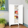 thumbnail image 5 of Metal Pantry Cabinet, Kitchen Pantry Storage Cabinets with 2 Door and 3 Adjustable Shelves, White Kitchen Pantry Cabinet, Freestanding Cupboard for Kitchen Dining Room Living Room Bathroom, 5 of 9