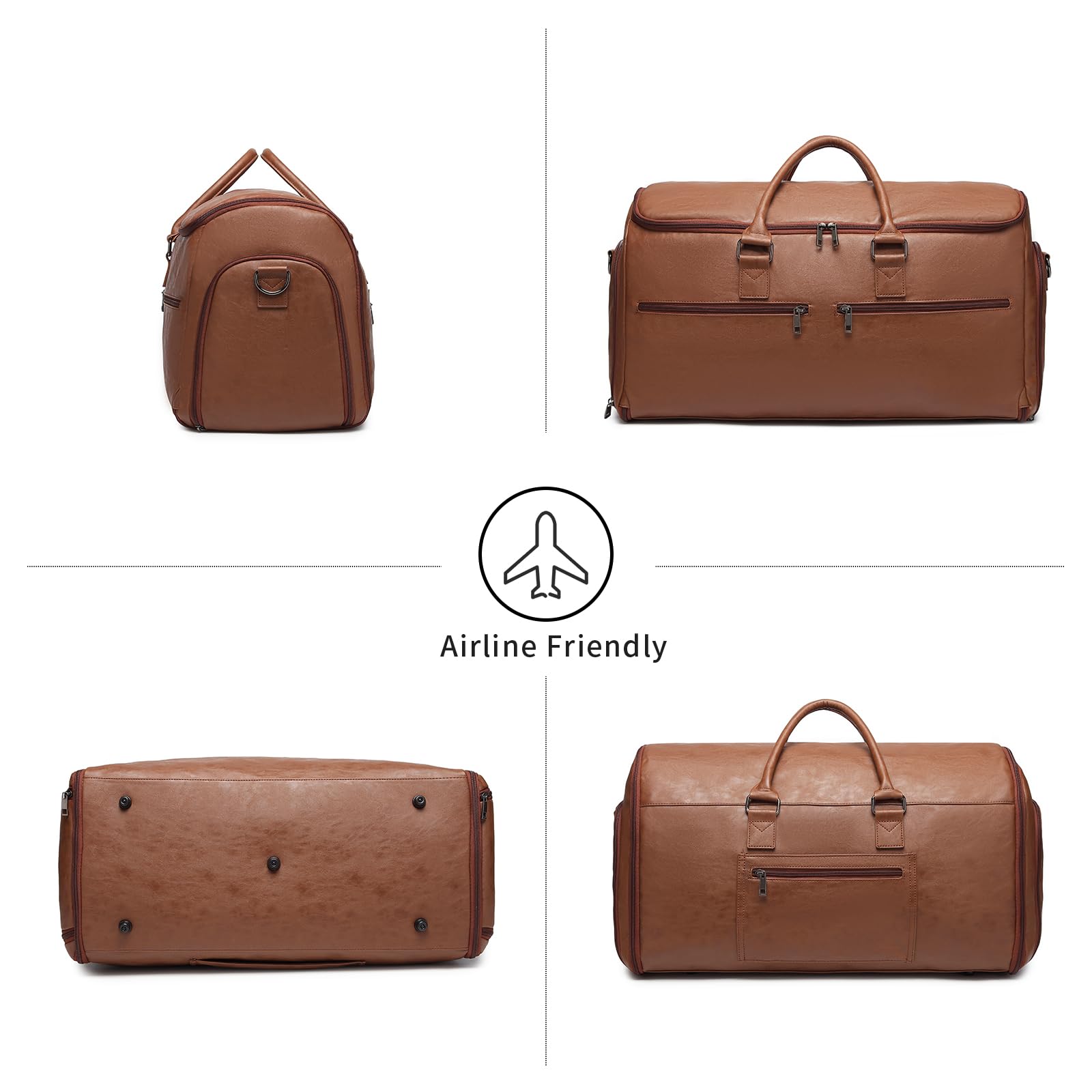 Carry On Garment Bag for Travel, Convertible Travel Garment Bag for Men Women, 2 in 1 Hanging Suitcase Suit Business Travel Bag