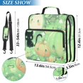 thumbnail image 3 of Haosy 3 Ring Zipper Binder with Shoulder Strap Waterproof Trapper Keeper 2 Inch D-Ring 500 Sheets Capacity, Adorable Green Pumpkin Cat, 3 of 8