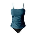 thumbnail image 5 of Womens Swimsuit Bandeau 2 Piece Ruched Tankini Strapless Swimwear Women's Bathing Suits D S, 5 of 6