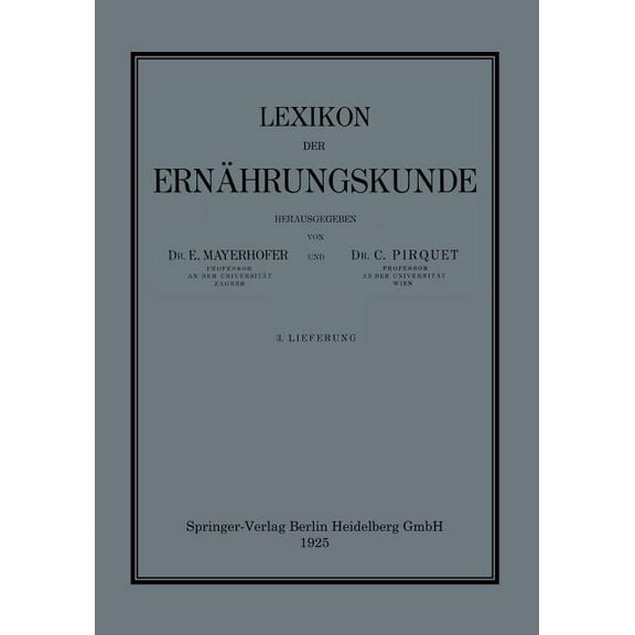 Lexikon Der ErnÃ¤hrungskunde, (Paperback)