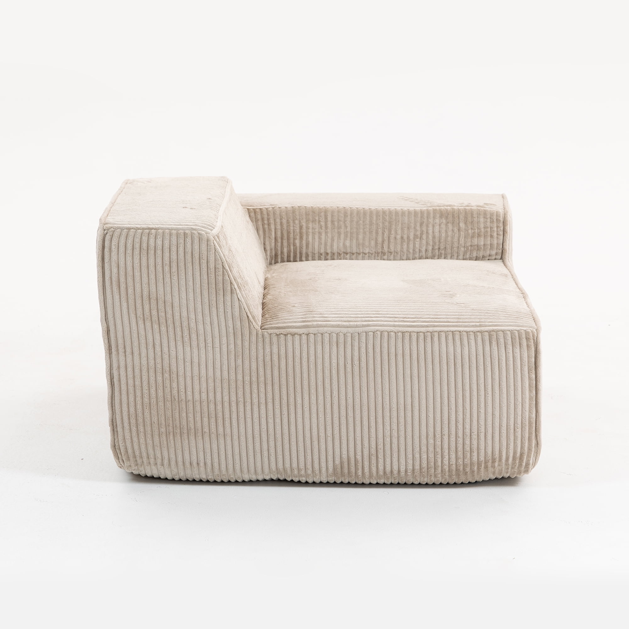 Demi Bonn 111" Modular Sectional Sofa Couchesk, Corduroy 3 Seat Couch Memory Foam Couches for Living Room, Cloud Couch, Beige