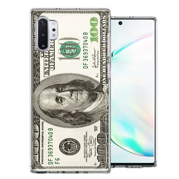 MUNDAZE For Samsung Galaxy Note 10 Plus Benjamin $100 Bill Design Double Layer Phone Case Cover