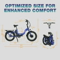 thumbnail image 6 of Young Electric E-Uban Pro Folding Ebike Peak 1000W with Torque Sensor, Foldable Electric Bike for Adults 48V 720Wh LG Battery, Electric Bicycle 100+ miles, 20" x 3.0", 350 lbs, 6 of 18