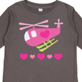thumbnail image 4 of Inktastic Valentine Pink Heart Helicopter Boys or Girls Long Sleeve Toddler T-Shirt, 4 of 5