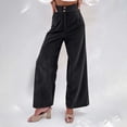 thumbnail image 2 of TRUBKH Corduroy Pants Women Wide Leg Sweat Pants Dressy Pants for Women Jogger Pants for Women Trendy Concert Pants for Women Cargo Sweatpants Black L, 2 of 6