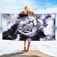 thumbnail image 3 of YISUEMI White Tiger Clouds Galaxies Stars Beach Towel Oversized 36"x72" Quick Dry Sand Free Leopard Print Beach Towels Soft Lightweight Microfiber Towels for Swim Pool Camping Travel, 3 of 5