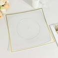 thumbnail image 6 of Efavormart 10 Pack | 10" Clear / Gold Concave Square Hard Plastic Dinner Plates, Disposable Party Plates, 6 of 11