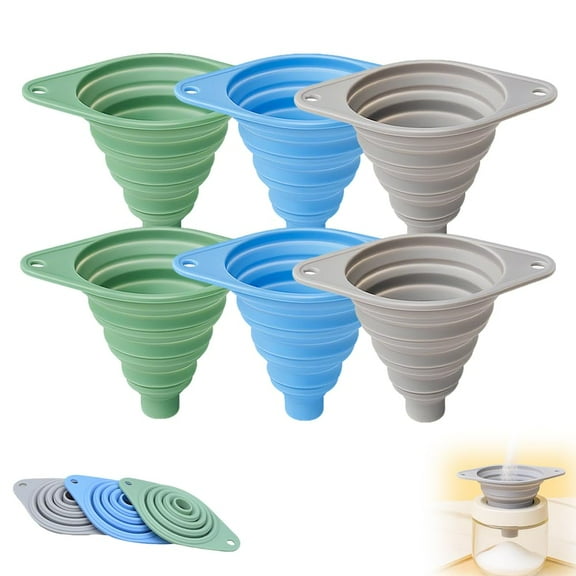 Asdat Kitchen Funnel Set 6 Pack, 2026 New Silicone' Collapsible Small Funnel for Kitchen Use, Funnels for Filling Water Bottle and Kitchen Gadgets